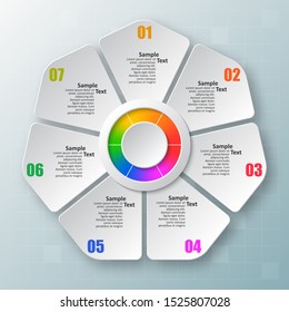 vector abstract 3d paper infographic elements.Circular infographics