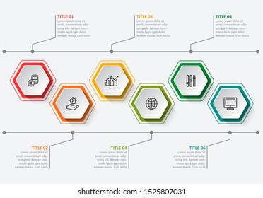 vector abstract 3d paper infographic elements.Hexagon infographics.Honeycomb design