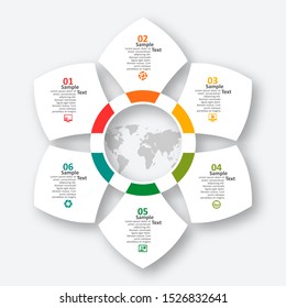 vector abstract 3d paper infographic elements.Circular infographics