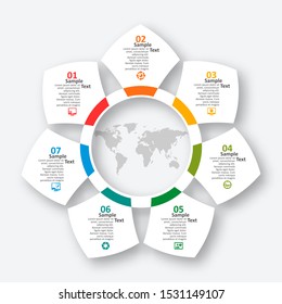 vector abstract 3d paper infographic elements.Circular infographics