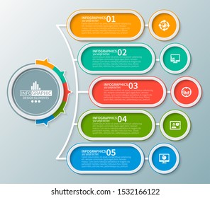 vector abstract 3d paper infographic elements.Business infographics