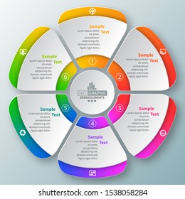 vector abstract 3d paper infographic elements.Circular infographics