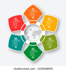vector abstract 3d paper infographic elements.Circular infographics
