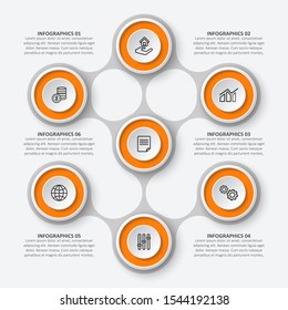 vector abstract 3d paper infographic elements.Circular infographics
