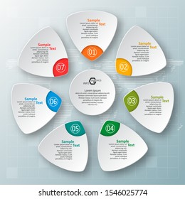 vector abstract 3d paper infographic elements.Circular infographics