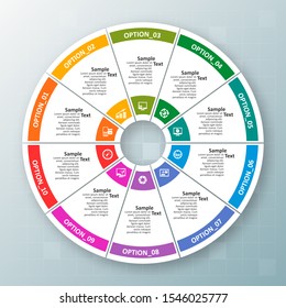 vector abstract 3d paper infographic elements.Circular infographics
