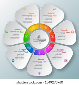 vector abstract 3d paper infographic elements.Circular infographics