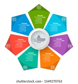 vector abstract 3d paper infographic elements.Circular infographics