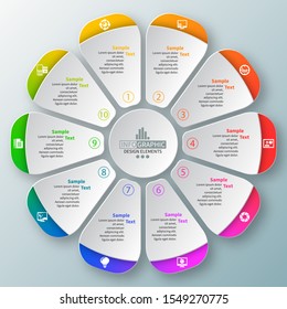 vector abstract 3d paper infographic elements.Circular infographics
