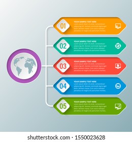 vector abstract 3d paper infographic elements.Business infographics