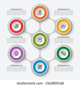 vector abstract 3d paper infographic elements.Circular infographics