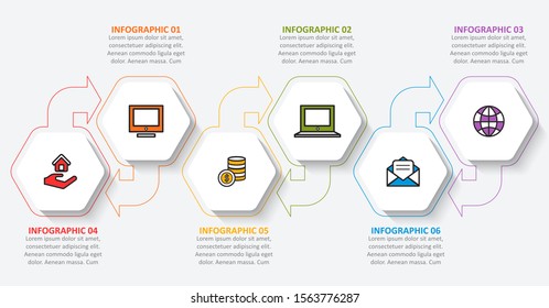 vector abstract 3d paper infographic elements.Hexagon infographics.Honeycomb design