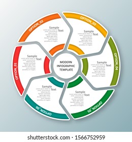 vector abstract 3d paper infographic elements.Circular infographics