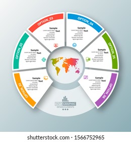 vector abstract 3d paper infographic elements.Circular infographics