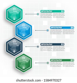vector abstract 3d paper infographic elements.Hexagon infographics.Honeycomb design