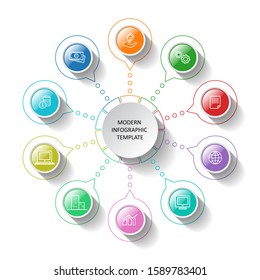 vector abstract 3d paper infographic elements.Circular infographics