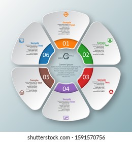 vector abstract 3d paper infographic elements.Circular infographics