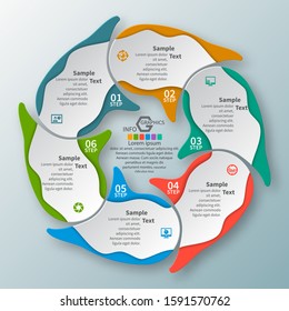 vector abstract 3d paper infographic elements.Circular infographics