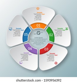 vector abstract 3d paper infographic elements.Circular infographics