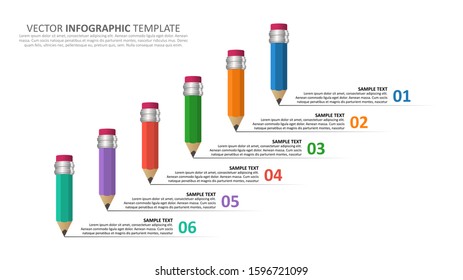 vector abstract 3d paper infographic elements.Business infographics.Infographics with pencils