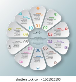 vector abstract 3d paper infographic elements.Circular infographics