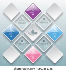 vector abstract 3d paper infographic elements.Business infographics