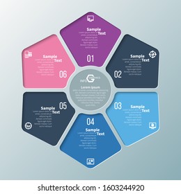 vector abstract 3d paper infographic elements.Circular infographics