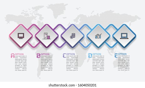vector abstract 3d paper infographic elements.Business infographics