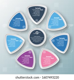 vector abstract 3d paper infographic elements.Circular infographics