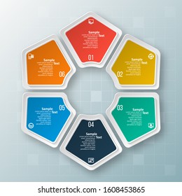 vector abstract 3d paper infographic elements.Circular infographics