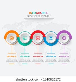vector abstract 3d paper infographic elements.Business infographics