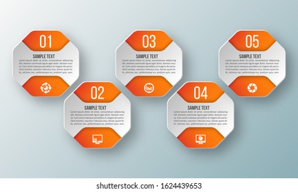 vector abstract 3d paper infographic elements.Business infographics