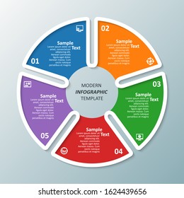 vector abstract 3d paper infographic elements.Circular infographics