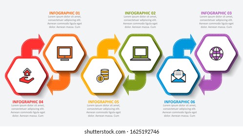 vector abstract 3d paper infographic elements.Hexagon infographics.Honeycomb design