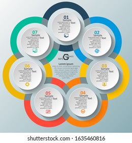 vector abstract 3d paper infographic elements.Circular infographics
