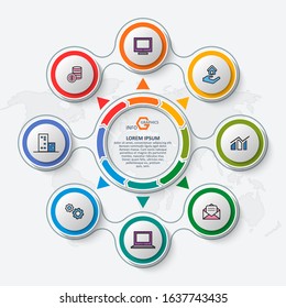 vector abstract 3d paper infographic elements.Circular infographics