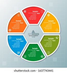 vector abstract 3d paper infographic elements.Circular infographics
