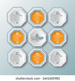 vector abstract 3d paper infographic elements.Business infographics