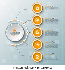 vector abstract 3d paper infographic elements.Business infographics