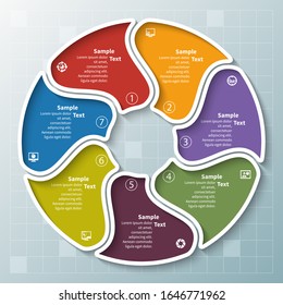 vector abstract 3d paper infographic elements.Circular infographics