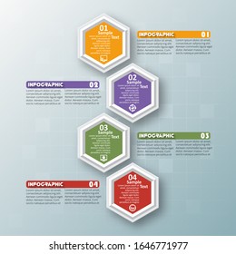 vector abstract 3d paper infographic elements.Hexagon infographics.Honeycomb design