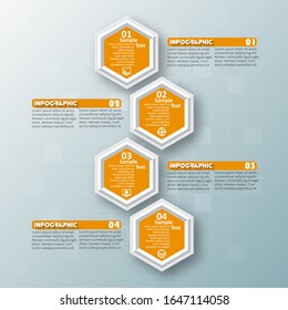 vector abstract 3d paper infographic elements.Hexagon infographics.Honeycomb design