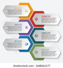 vector abstract 3d paper infographic elements.Hexagon infographics.Honeycomb design