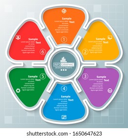 vector abstract 3d paper infographic elements.Circular infographics