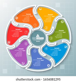 vector abstract 3d paper infographic elements.Circular infographics