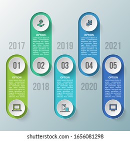 Abstrakte 3D-Papierinfographieelemente der Vektorillustration.Geschäftsinfografien