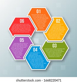 vector abstract 3d paper infographic elements.Hexagon infographics.Honeycomb design
