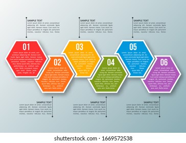 vector abstract 3d paper infographic elements.Hexagon infographics.Honeycomb design