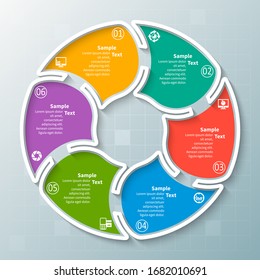 vector abstract 3d paper infographic elements.Circular infographics