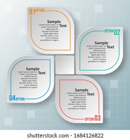 elementos infográficos de papel 3d abstractos vectoriales.infografías empresariales